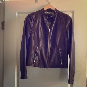 Brand new chocolate brown leather jacket